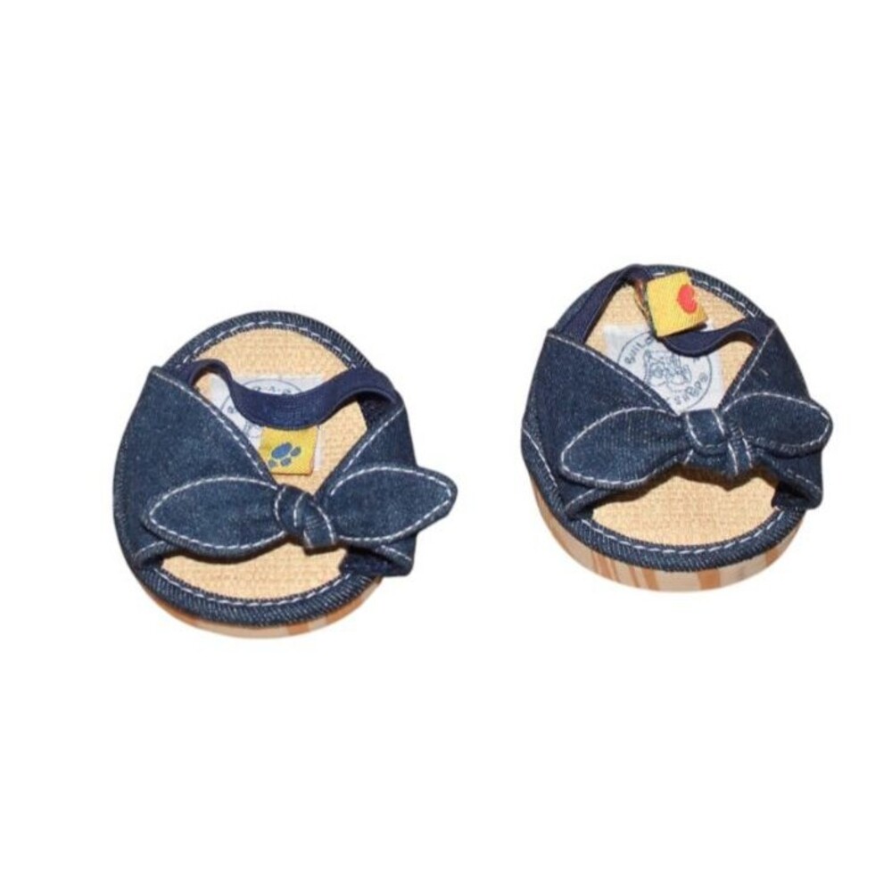 Build A Bear Denim Sandals with Bow Tie